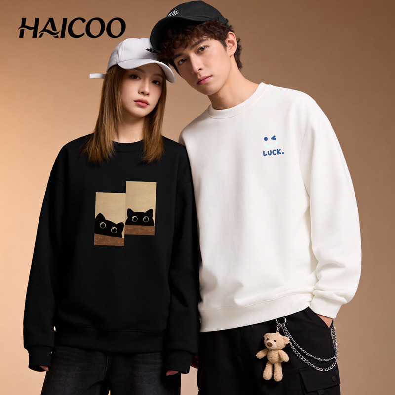 HAICOO เสื้อสเวตเตอร์ ผ้าหนานุ่ม ใส่สบาย ทรงสวยไม่ย้วย สไตล์มินิมอล แมตช์ง่าย ใส่ไปทำงาน เที่ยว