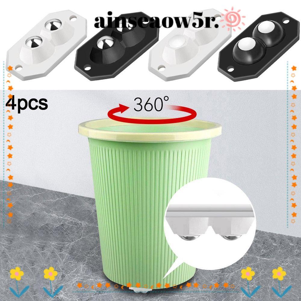 AINSEAOW5R 4 ชิ้น Universal Ball Pulley Steel Ball Self กาว Universal Sticky Paste ลูกกลิ้งหมุน