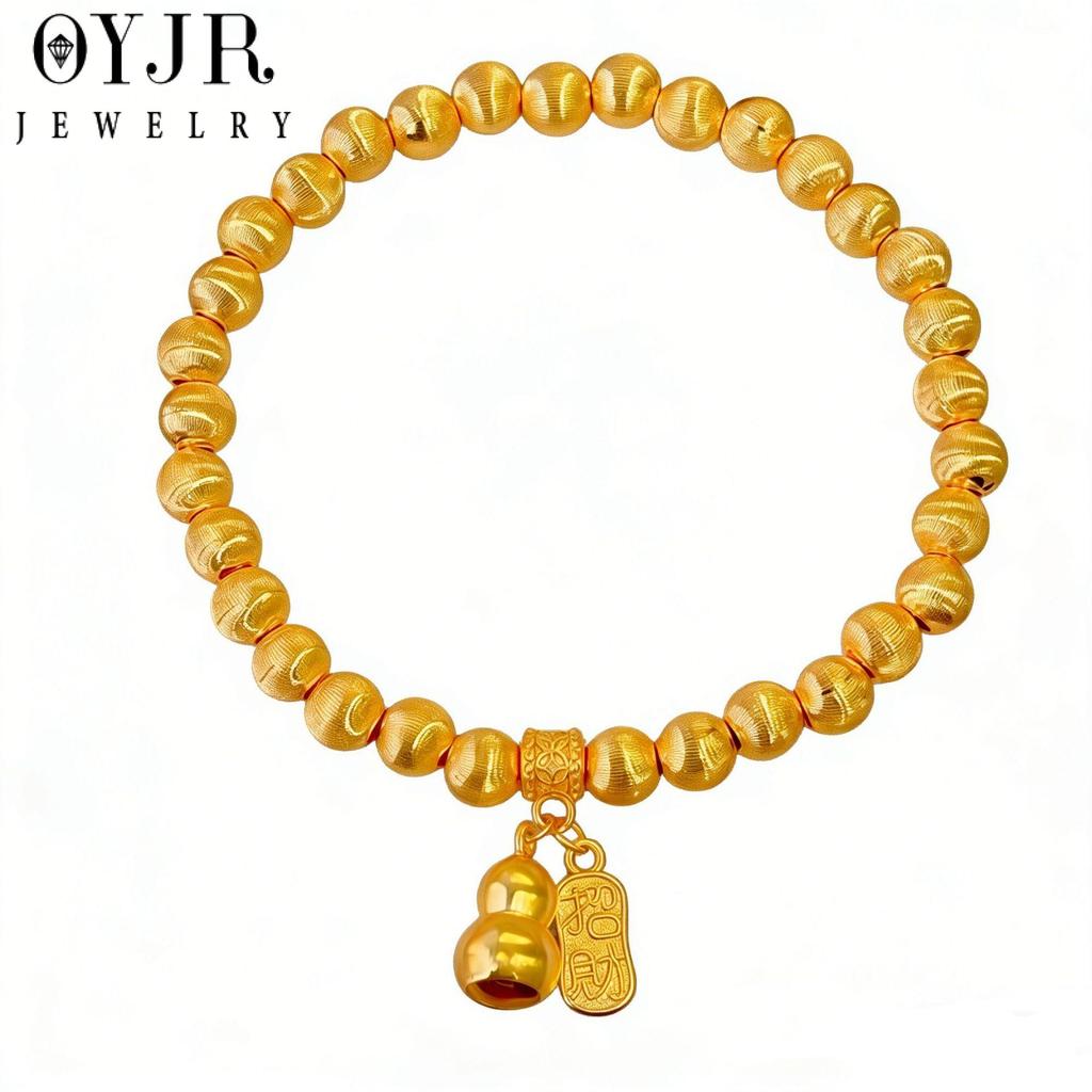 สร้อยข้อมือเครื่องราง น้ำเต้าเรียกทรัพย์ งานชุบพรีเมียม ป้ายอักษรมงคล เสริมความมงคล โชคลาภสไตล์มินิมอล ดีไซน์สวย ใส่ทน ไม่ลอกดำ สายมูต้องมี OYJR