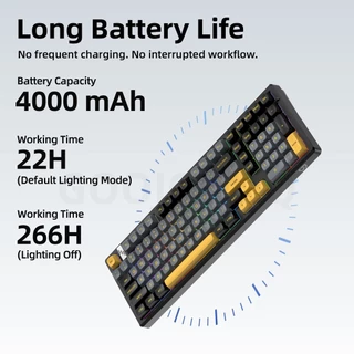 GOOJODOQ คีย์บอร์ดกลไกไร้สาย 3 โหมด 2.4G/บลูทูธ 5.0/USB-C Gasket Hotswap RGB 16 ล้านสี