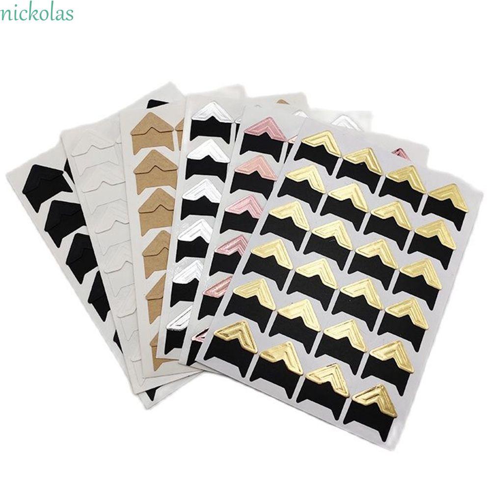 PHOECAXON มุมสติกเกอร์ 14 สี 120 ชิ้น/ล็อต (5 แผ่น) Scrapbooking ตกแต่งบ้าน Vintage กรอบรูปตกแต่ง