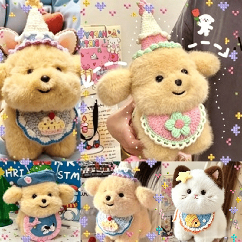 การ์ตูนดอกไม้ลูกสุนัขตุ๊ กตาน่ารักสตรอเบอร์รี่ลูกสุนัขตุ๊ ของเล่นตุ๊กตา ของขวัญวันเกิด