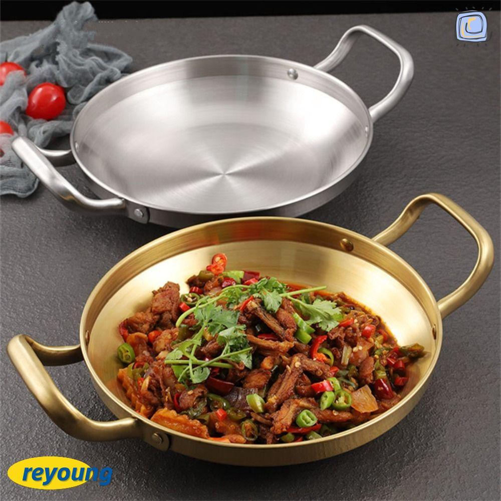 REYOUNG หม้อข้าวอาหารทะเลสแตนเลสสําหรับเครื่องครัว Paella Pan