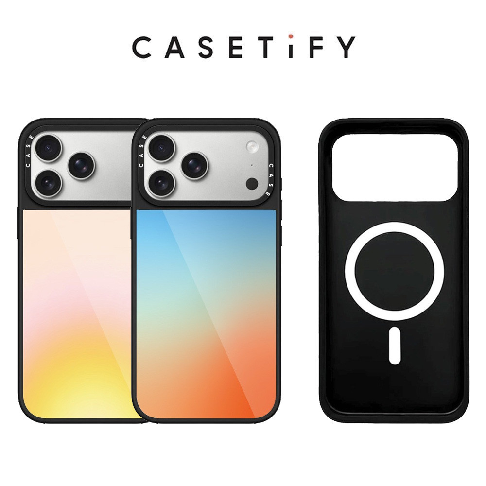 Sunset Glow Crystal Glaze กระจกแม่เหล็กสําหรับ IPhone 17 Pro Max 17Air 16 15 14 13 12 11 กันกระแทกป้