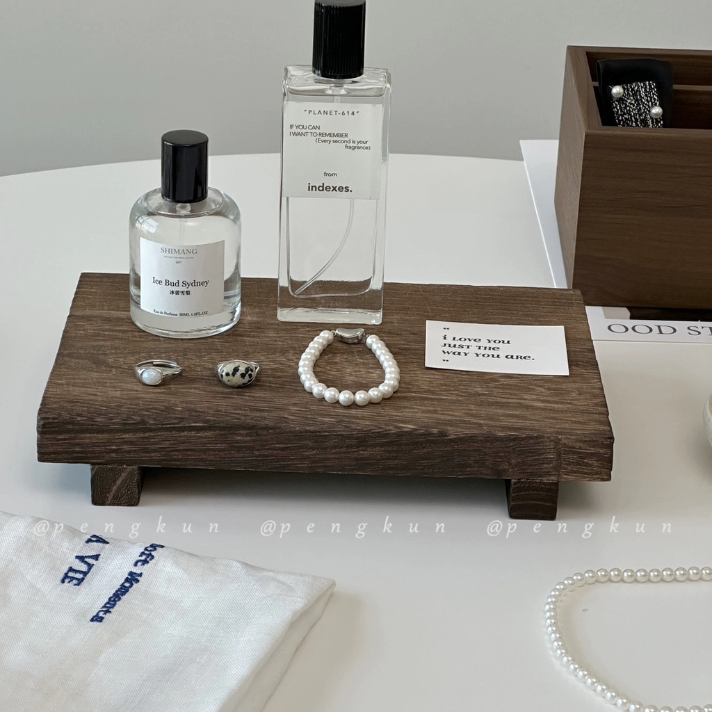 ️ขายดี️ # ขาย # Retro Log Aromatherapy ถาดน้ําหอมถาดเครื่องประดับ Entrance Home Decorative Rack Key 