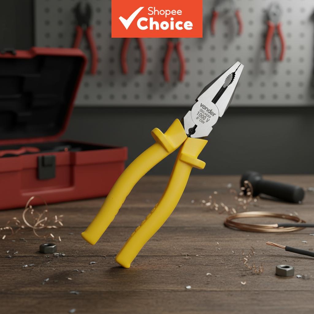 VONDER คีมอเนกประสงค์ขนาด 8 นิ้ว เครื่องมือหุ้มฉนวน 1000V สําหรับช่างไฟฟ้า