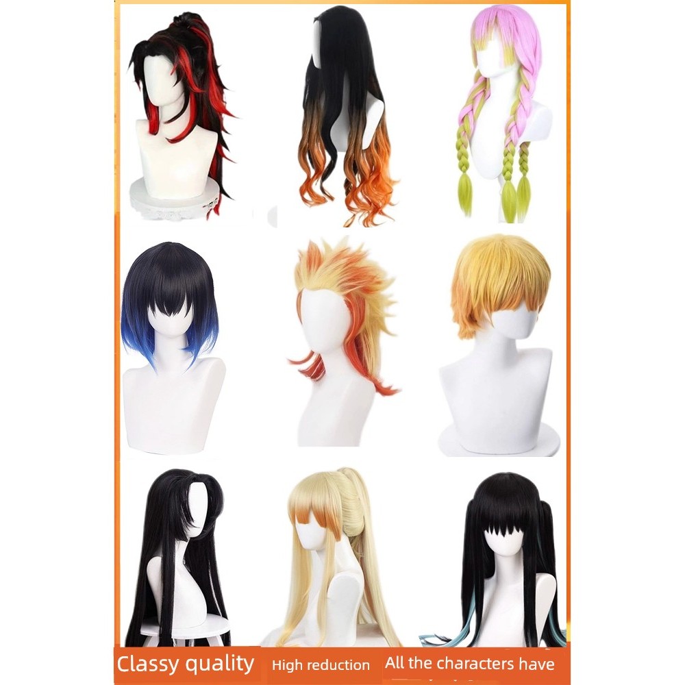 วิกผมCosplay Demon Slayer แบบฉบับTanjiro, Nezuko และZenitsu พร้อมเส้นผมครบเซ็ต