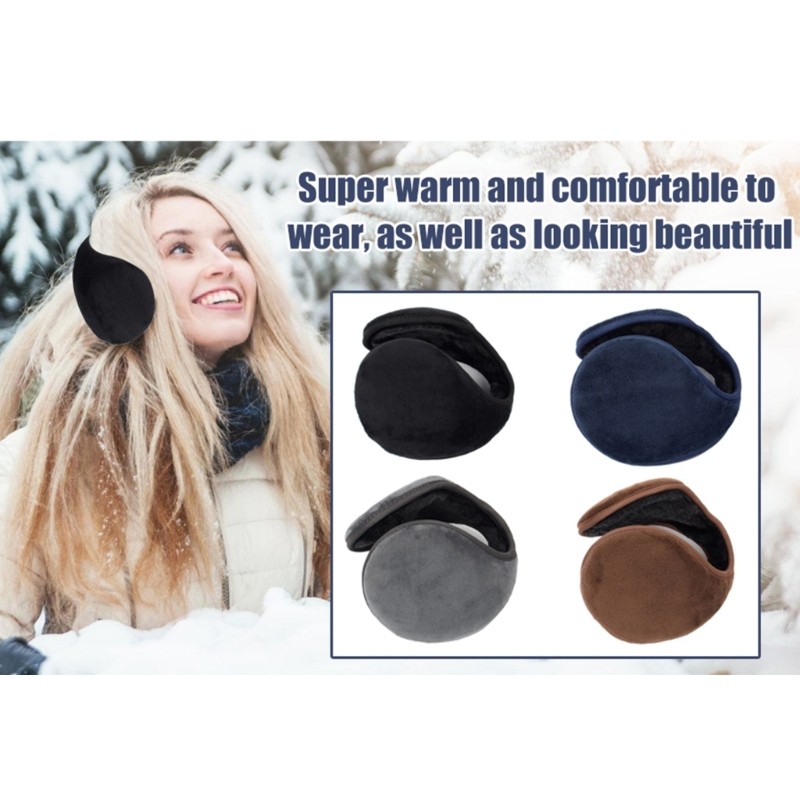 Seas 4PCS Warm Plush Ear Muffs ตลอดทั้งวันพับหูสําหรับนักเรียนผู้ใหญ่
