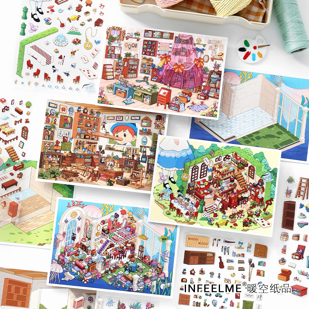 Idako [Hut Sixteen Series] สติ๊กเกอร์ภูมิทัศน์ 2.5D Handmade Diy Scene Hut Construction SS772