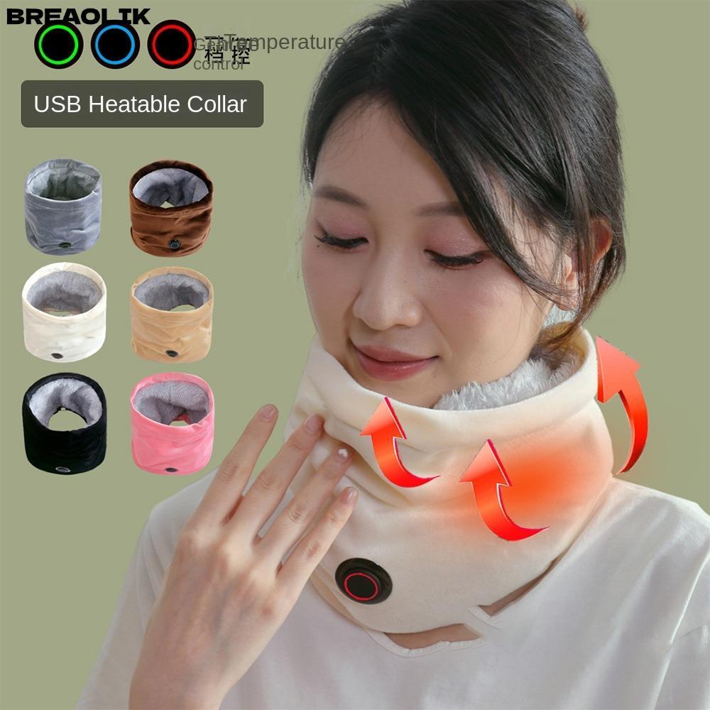 BREAOLIC ผ้าพันคออุ่น, คอห่อ USB ชาร์จฤดูหนาวคออุ่น, แผ่นทําความร้อน USB ความร้อนคออุ่น