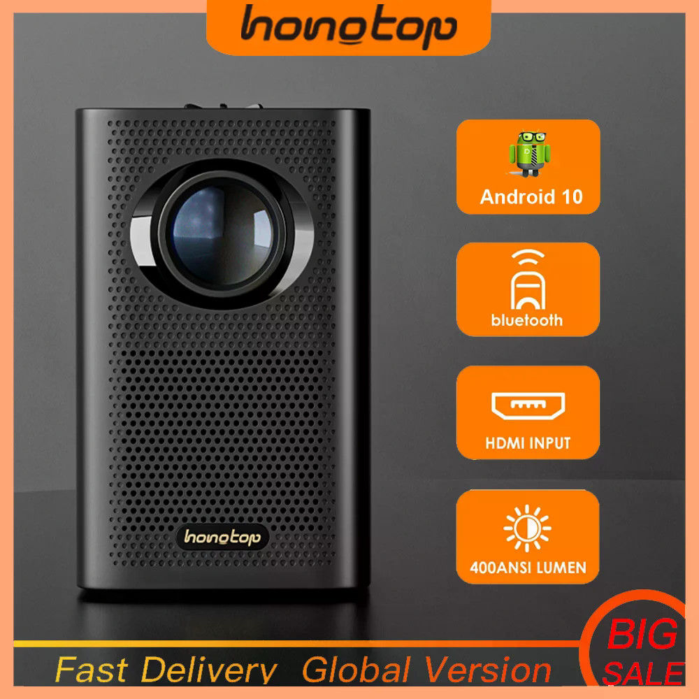 HONGTOP S30 MAX Global Version Full HD 1080P โปรเจคเตอร์ LED โรงละคร Android 10 1920x1080P MINI 4k V