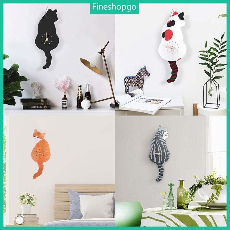 Fine Creative Wall Clock Naughty for Cat Wag Tail Clocks สําหรับตกแต่งบ้าน Cloc