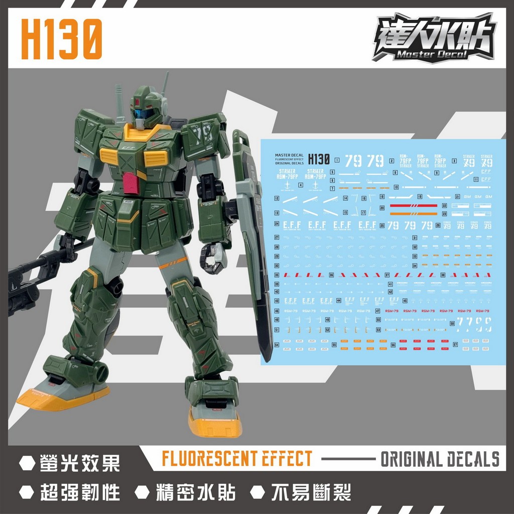 MASTER H130 HG HGUC 1/144 GM Striker RGM-79FP Water Slide Decal (ไม่มีฟิกเกอร์ ไม่มีรุ่น)