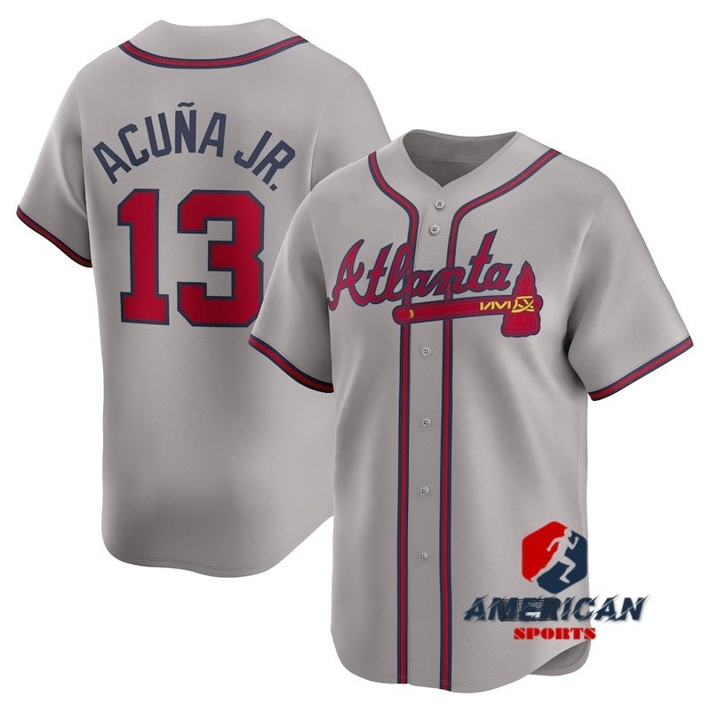 เสื้อเบสบอลทีม Atlanta Braves สีเทา สำหรับผู้ชาย