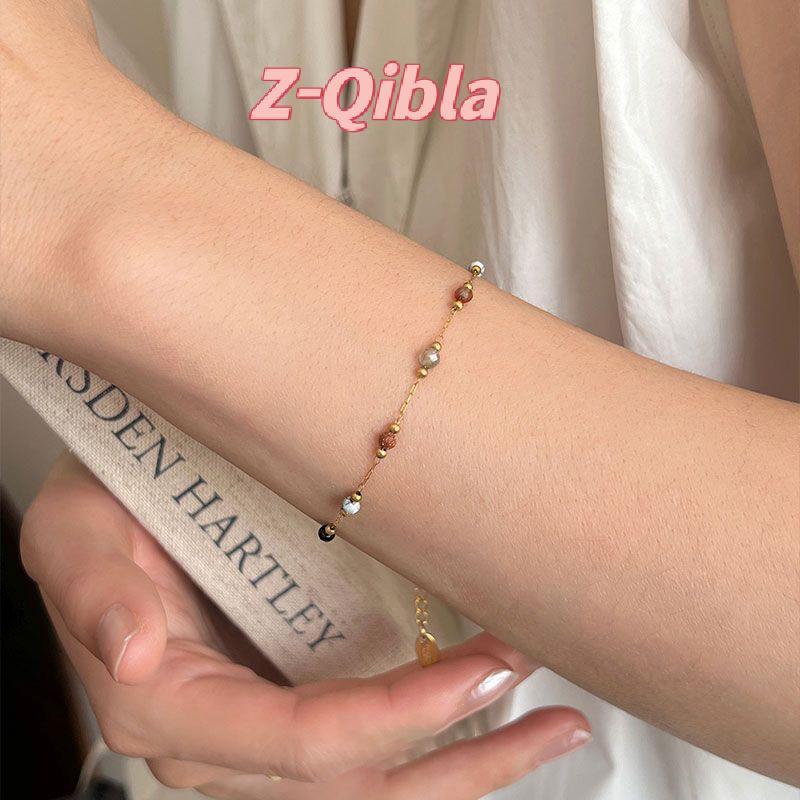 [Z-Qibla-t] สร้อยข้อมือและสร้อยคอนามธรรมหรูหรา ในสไตล์เรโทร จากหินธรรมชาติและลูกปัด