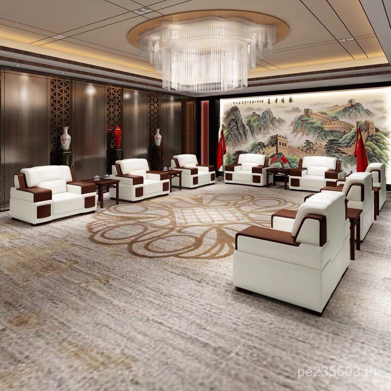 VIP Canton โซฟาคุณภาพธุรกิจแผนกต้อนรับสํานักงานรัฐบาลสํานักงานโซฟาการประชุม VIP โซฟาเดี่ยว S8L6