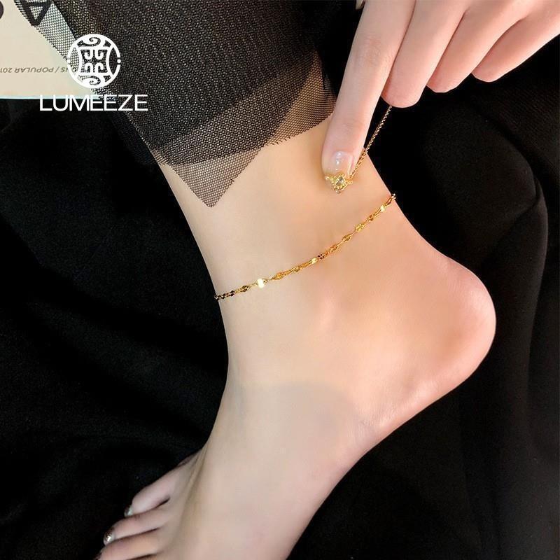 LUMEZE 316L สแตนเลสหัวใจ Electrocardiogram สร้อยข้อเท้าสําหรับผู้หญิงและสาวไม่ซีดจางขาโซ่อินเทรนด์ Party เครื่องประดับของขวัญ 251215# ราคา ถูกที่สุด ดีลบีเคเค แกลเลอรีภาพที่ 5