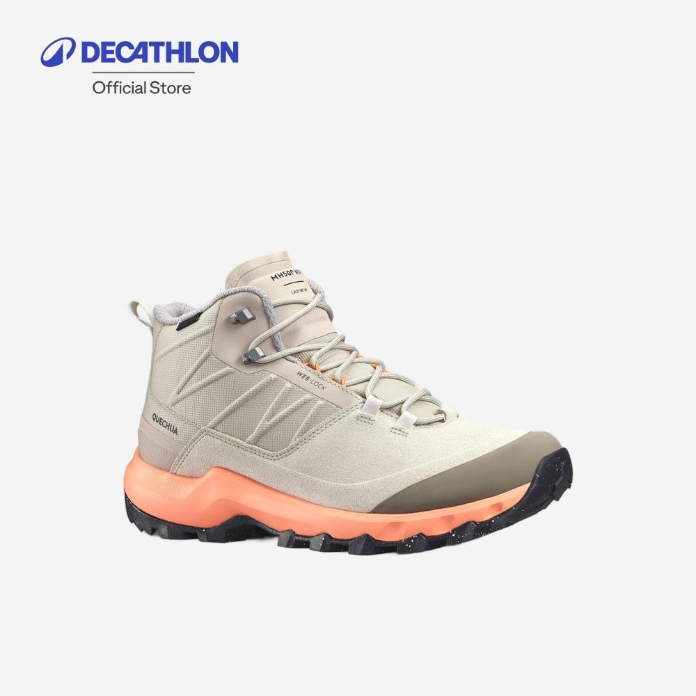 Decathlon Women'S Waterproof Mountain Walking Shoes รองเท้าผู้หญิงหุ้มข้อกันน้ำใส่เดินป่า รุ่น Mh500