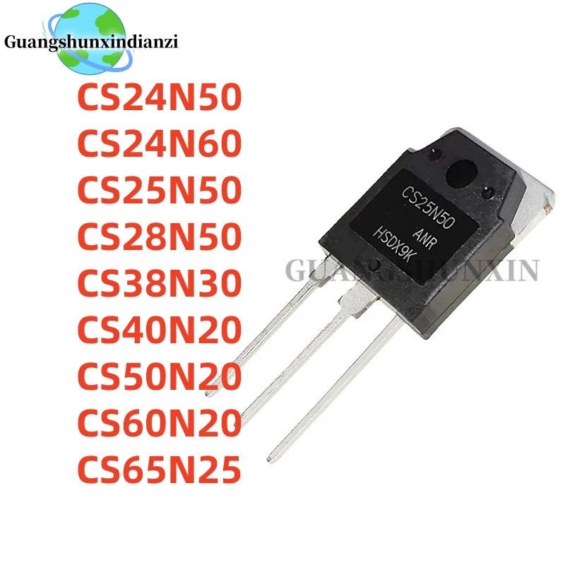 5PCS CS24N50 CS24N60 CS25N50 CS28N50 CS38N30 CS40N20 CS50N20 CS60N20 CS65N25 TO-3P MOS Field effect 