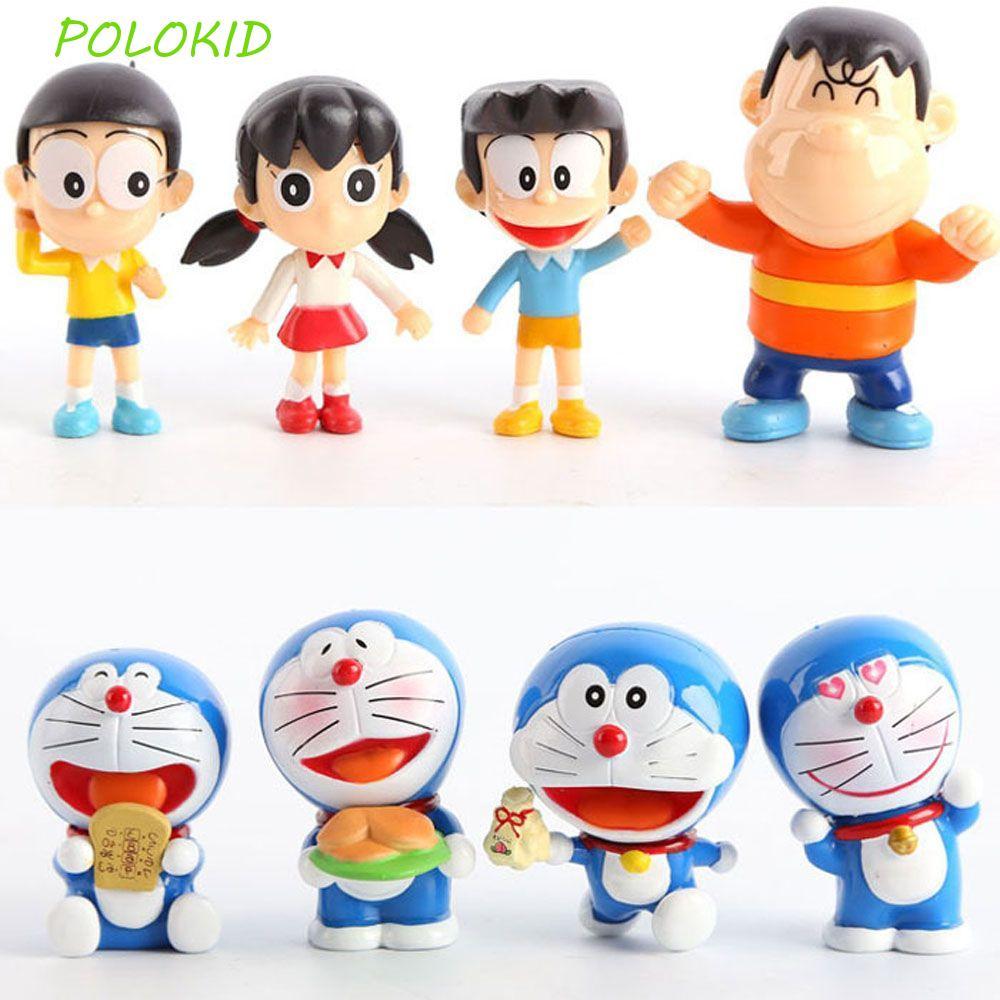 POLOKID Doraemon Action Figures Miniatures Scultures ของขวัญตุ๊กตาของเล่น Doraemon สะสมตุ๊กตาเครื่อง