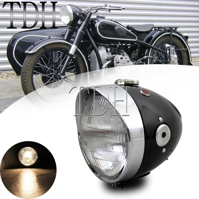 TDH Ural Sidecar Cafe Racer Vintage Headlight Motorbike Front Running Lamp Head Lamp for BMW K750 KS