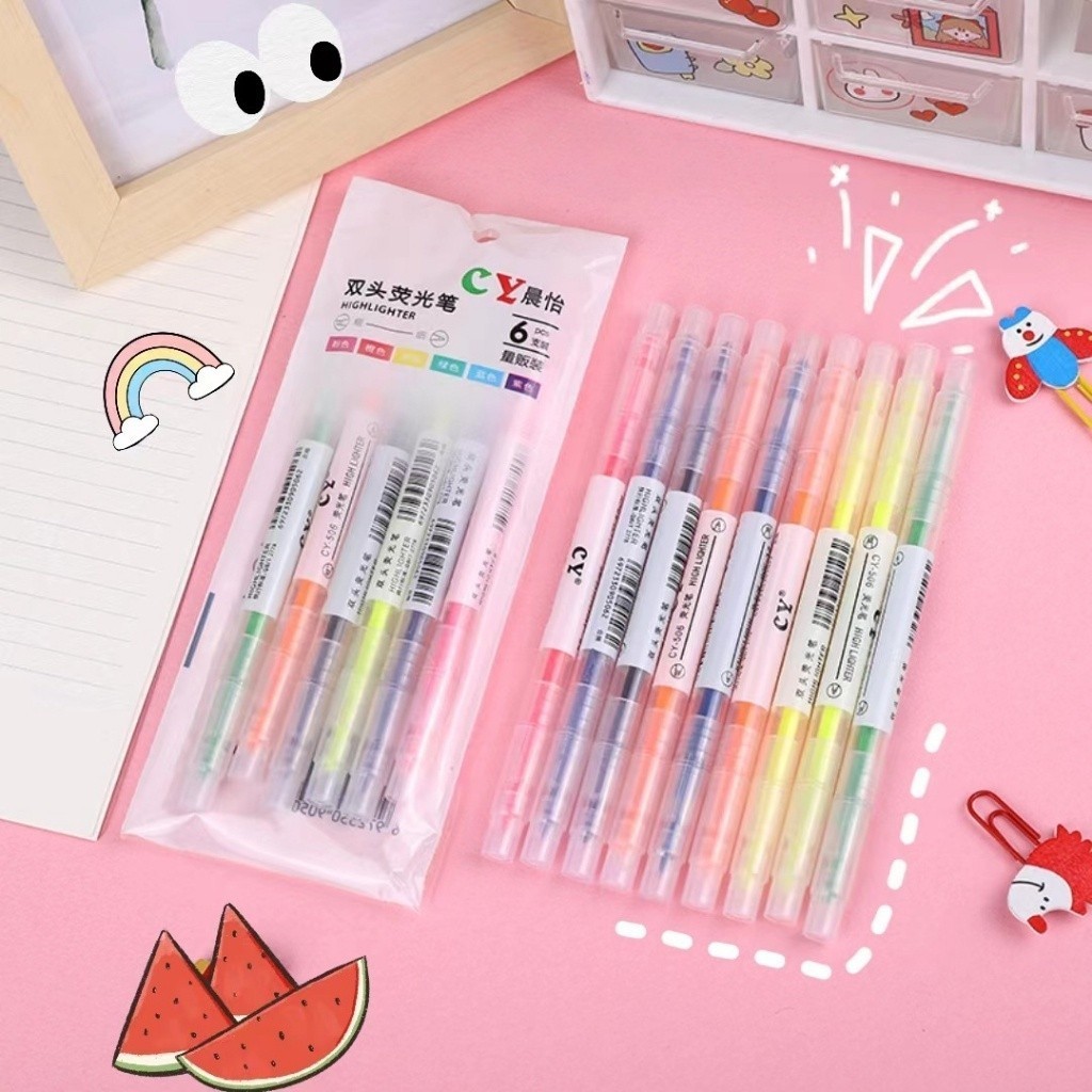 D88 Stabilo Double-Sided Color Highlighter 6 In 1 / ชุดสีสองด้าน