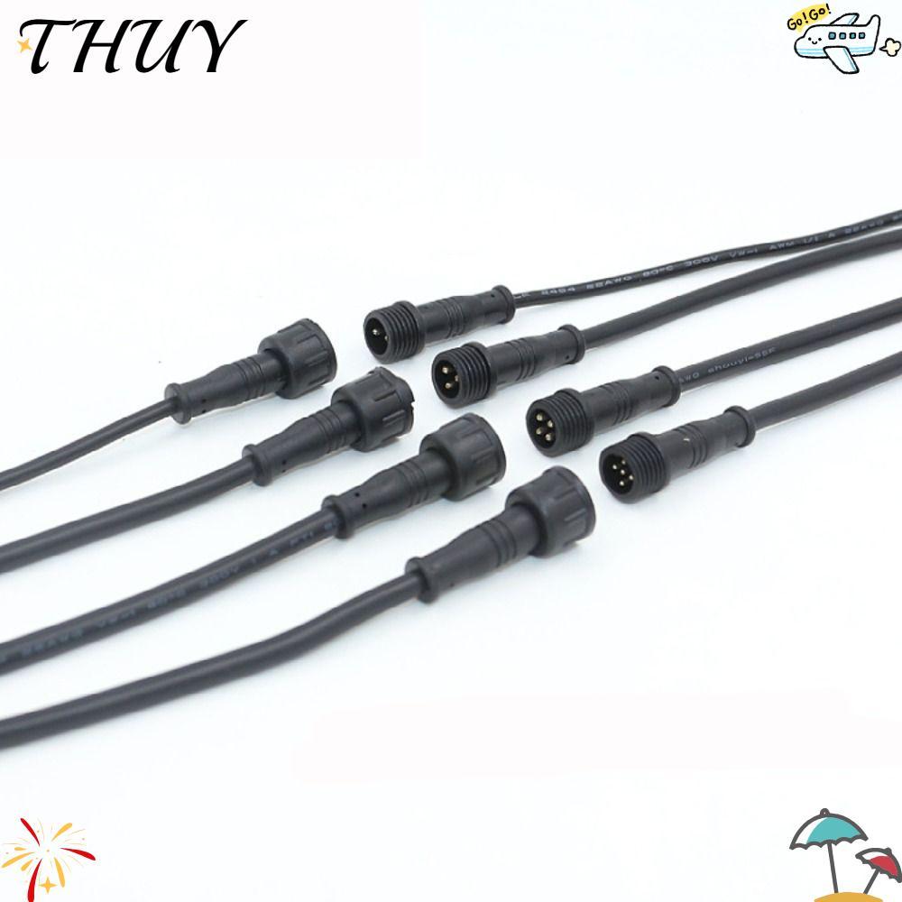 THUY ชายหญิง LED Connector,สายสีดํา 20 ซม.2Pin 3Pin 4Pin แจ็ค,ไฟ LED Connector 2Pin 3Pin 4Pin IP67 แ