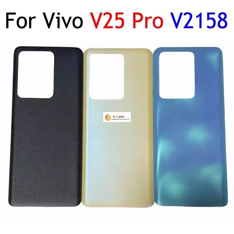 Ebesmy-6.56 นิ้วสําหรับ Vivo V25 Pro V2158 ฝาหลังแบตเตอรี่ประตูกรณีด้านหลังกระจกอะไหล่