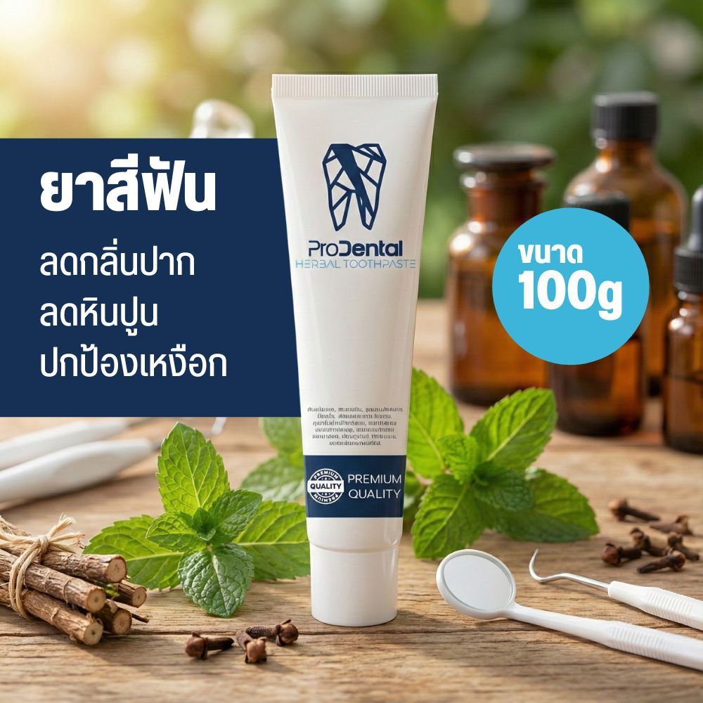 Pro dental ยาสีฟัน พัฒนาสูตรโดยเภสัช ลดกลิ่นปาก ลดหินปูน ปกป้องเหงือก