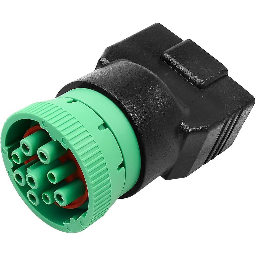 J1939 ถึง OBD2 อะแดปเตอร์ J1939 ชาย 9P สําหรับอุปกรณ์วินิจฉัยรถยนต์ Connector obd อะแดปเตอร์