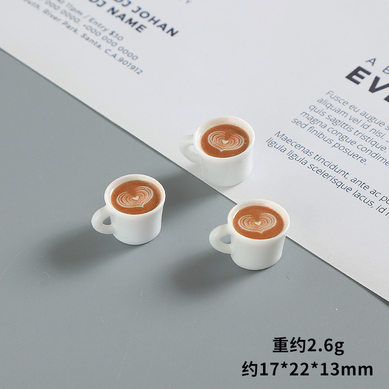 ของตกแต่งบ้านสไตล์บ้านตุ๊กตา พร้อมอุปกรณ์เรซินสำหรับการทำเอง รวมถึงโมเดลถ้วยกาแฟลาเต้และเมล็ดกาแฟ - รูปที่ 6