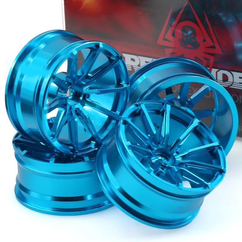 4PCS 51*27 มม.อลูมิเนียม 1/10 RC Drift ล้อ 12 มม.Hex สําหรับ 1:10 Rally Racing รถยาง Tamiya TT01 TT02 XV01 TA06 A959 PTG2 HPI KYOSHO HSP PTG2
