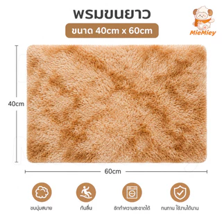 พรมขนนุ่มฟู 40x60 ซม. พรมเช็ดเท้า พรมปูพื้น นุ่มลื่นสบายเท้า ขนแน่นไม่หลุดง่าย เย็บขอบเรียบร้อย