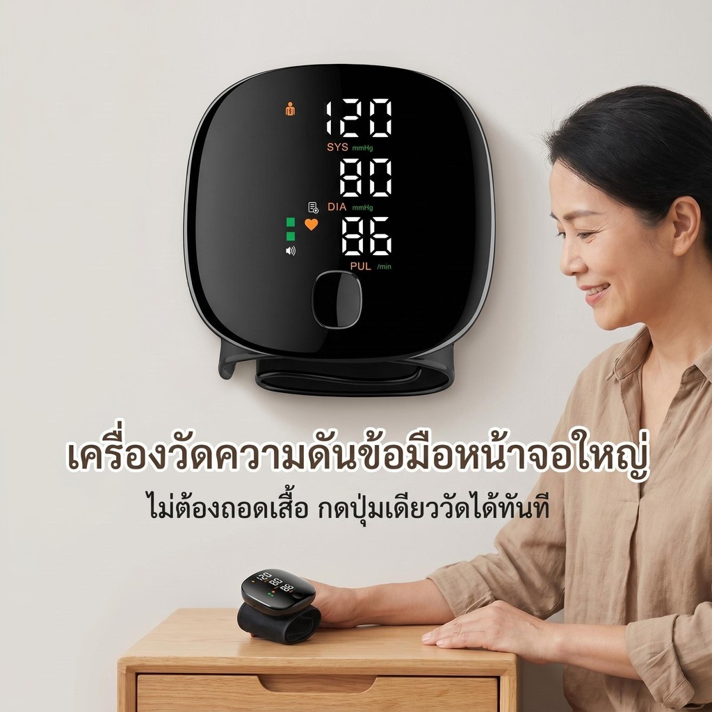 XY02 เครื่องวัดความดันโลหิตอัตโนมัติ พกพาสะดวก แม่นยำสูง วัดชีพจรและอัตราการเต้นหัวใจได้
