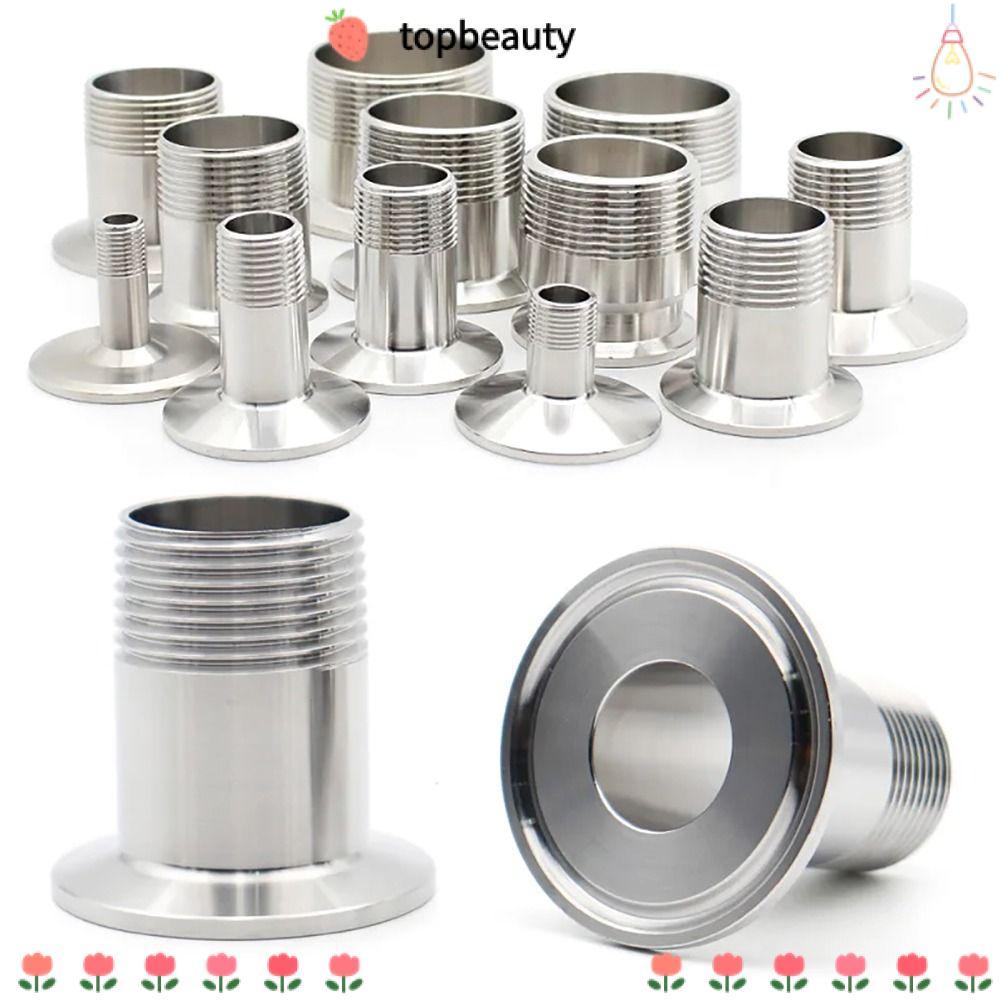 Topbeauty 1 ชิ้น Tri Clamp, SUS304 สุขาภิบาล BSPT หญิง/ชายข้อต่อท่อเกลียว, 1/4 "3/8" 1/2" 3/4" 1" Homebrew DN15-DN40 TriClamp อะแดปเตอร์