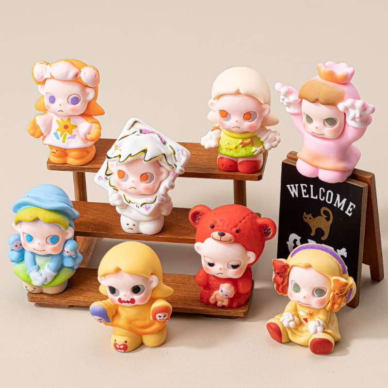 ฟิกเกอร์เรซิ่น 3D Cartton Girl 8 ชิ้นสําหรับ DIY (14-36)