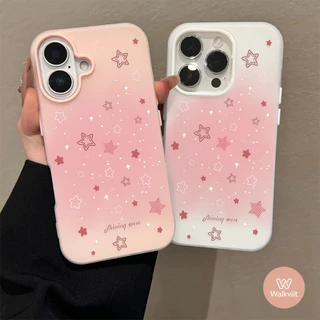 สำหรับ OPPO Reno 15F 16 12 14 13F 16F 15 12F 14F 13 11 10 6 6z 5F 5 5z เคสซอฟต์ 2 in 1 ใหม่ ลายดาวคอนทราสต์ไล่สีมาคารอน