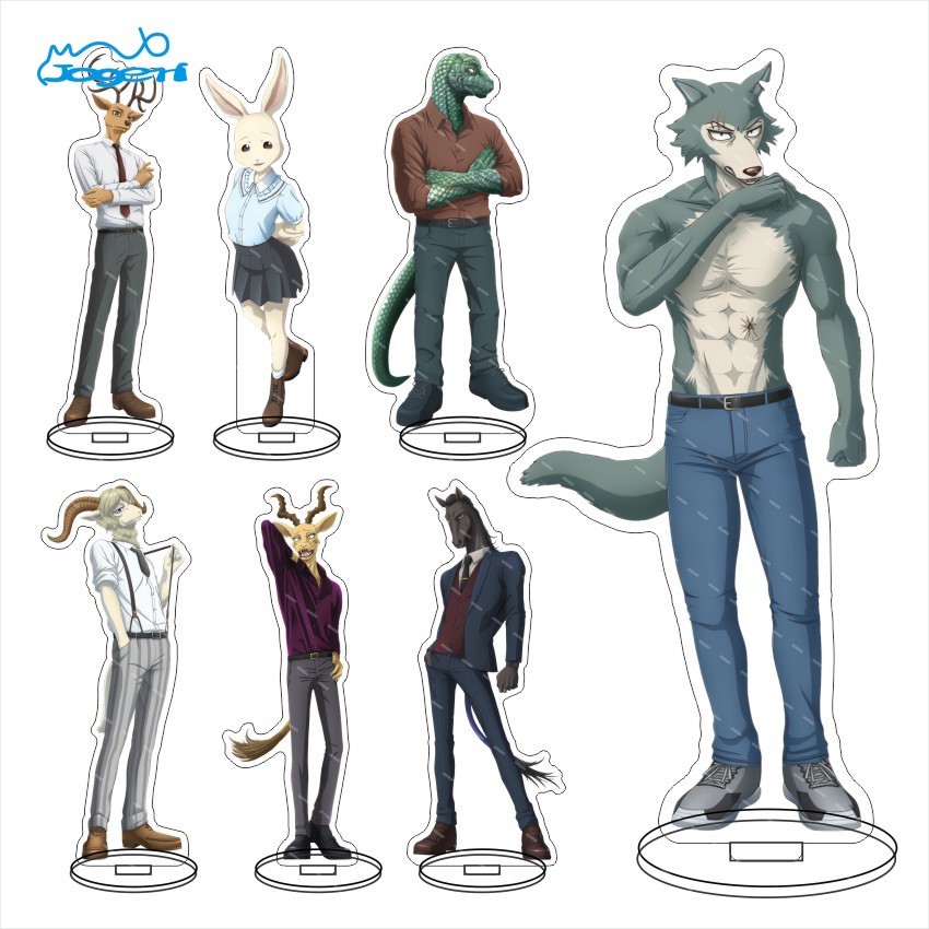 BEASTARS Legoshi พวงกุญแจหมาป่าอะนิเมะตัวอักษร Louis Haru Juno ยืนป้ายอะคริลิคขาตั้งตัวอักษร Standee