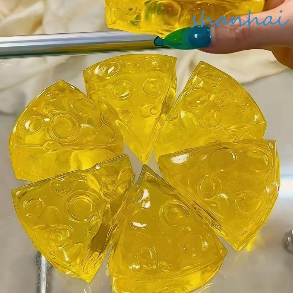 SHANHAI Squishy ของเล่น, นุ่มยืดหยุ่นดูดนิ้ว Squishy น้ําผึ้งชีส, ตลกหยิกช้า Rise Fidget Sensory ชีสของเล่นเด็กของเล่น