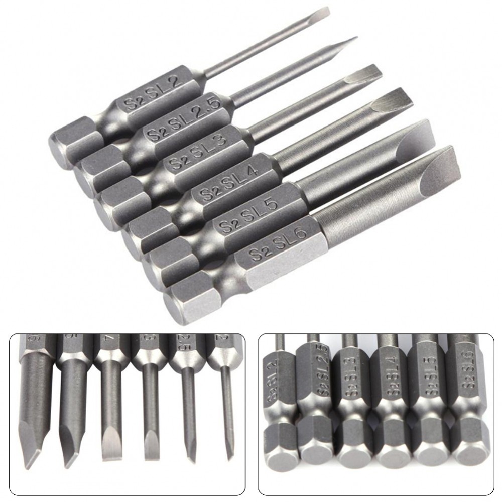 Screwdriver Bit 1pc Electric Drills Flat Head Home Magnetic Portable Replacement