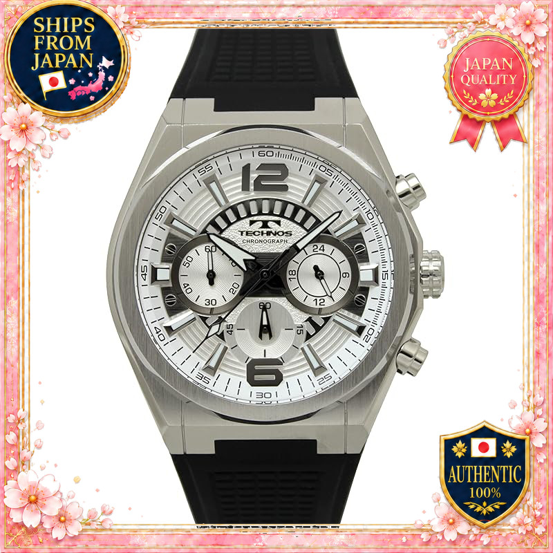 TECHNOS T8B84SS Chronograph 10ATM Water Resistant