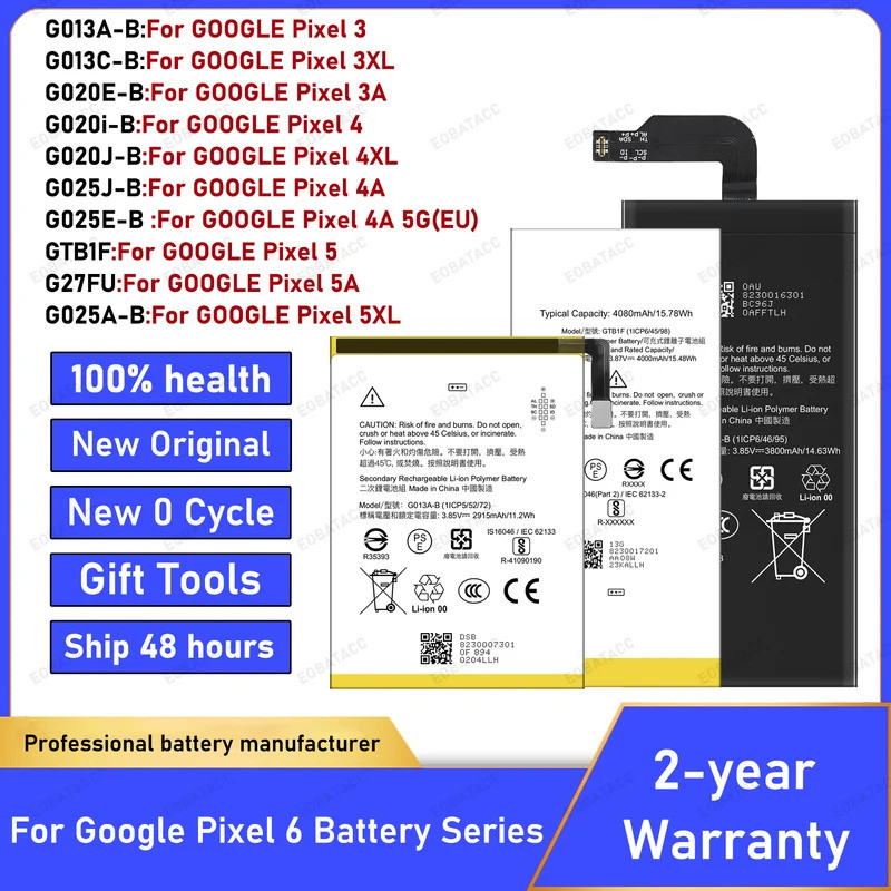 G013C-B G020I-B G020J-B G025E-B G013A-B G025J-B G27FU G025A-B แบตเตอรี่สําหรับ Google Pixel 3 4 3XL 