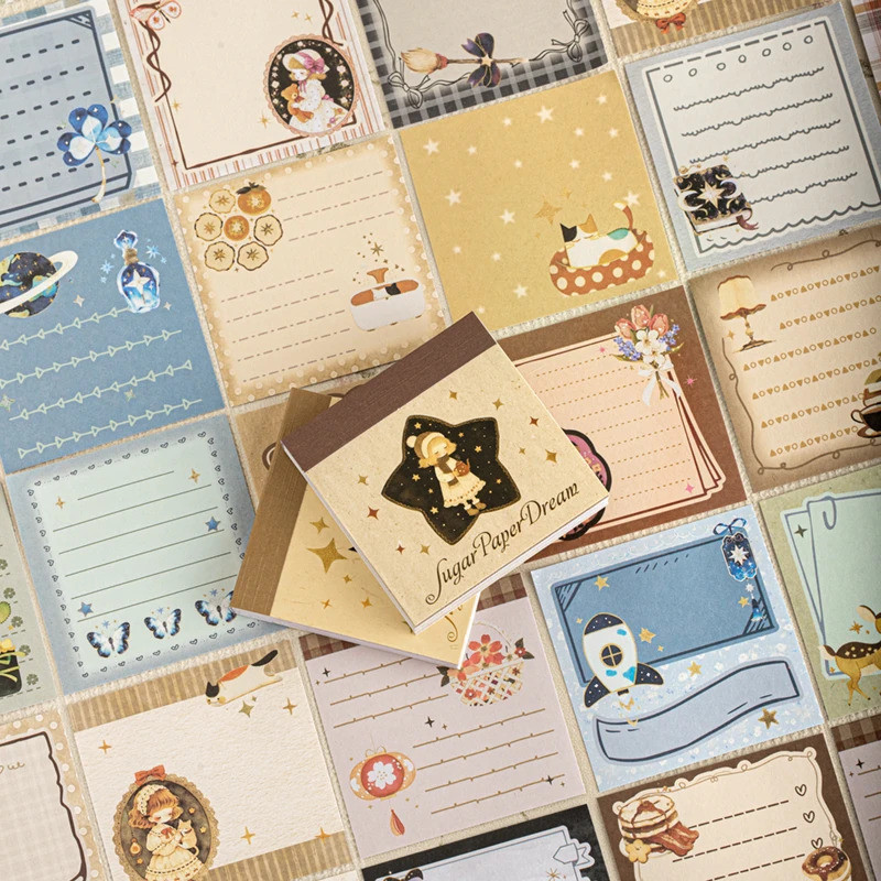 Journal GO 30 หน้า Collage สติกเกอร์หนังสือ Sugar Wrap Dream Vintage Girl House Label ภูมิทัศน์วัสดุ Creative Journal เครื่องเขียน