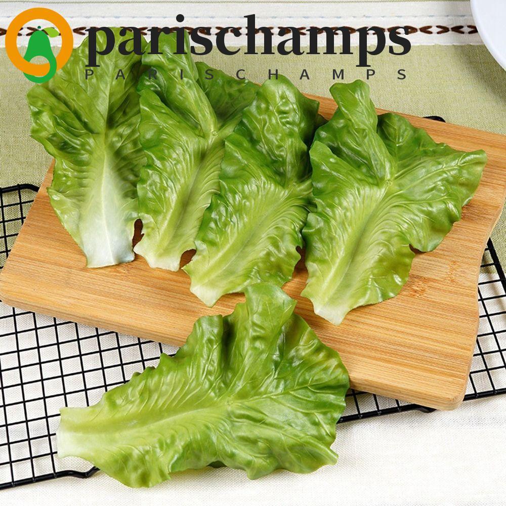 PARISCHAMPS ใบผักกาดเหมือนจริงจําลอง PU รุ่นผักประดิษฐ์สีเขียวปลอม