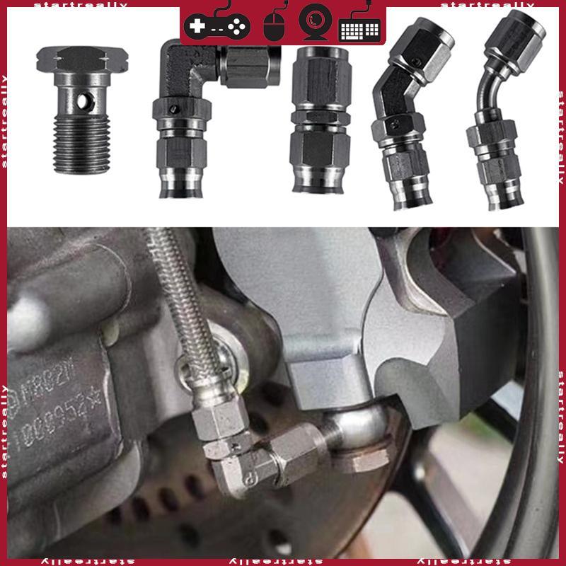 ST อุปกรณ์มอเตอร์ไซค์ Adaptor Brake Swivel Hose Oil Line End Straight Fuel Adapter