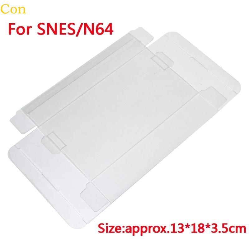 Con Clear Transparent Protector Case CIB Games กล่อง PET พลาสติกสําหรับ SNES N64 กล่องเกม