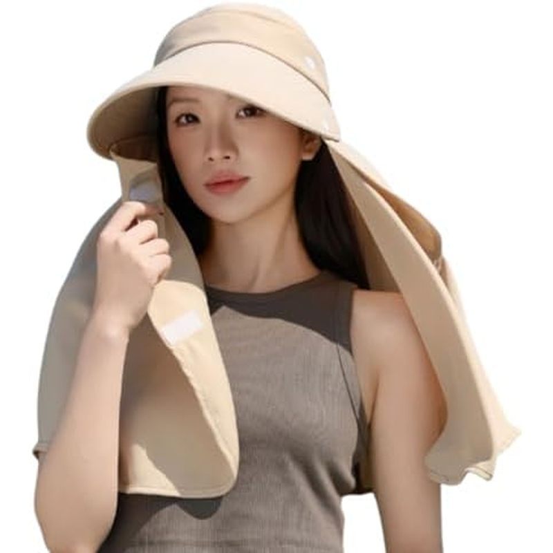 Outdoor Sun Uv หมวกพับได้ Brim Beach คอหมวก Visor กว้างพร้อม Flap Bucket สําหรับฤดูร้อน Safari ป้องก