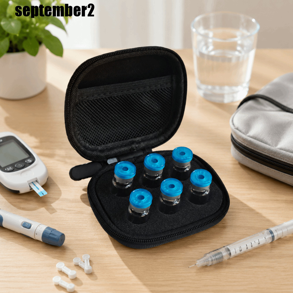 SEPTEMBER Insulin Vial Storage Case, 6/9 ช่อง 3ML Insulin Vial Protector,แบบพกพากันกระแทกทนต่อการสึก