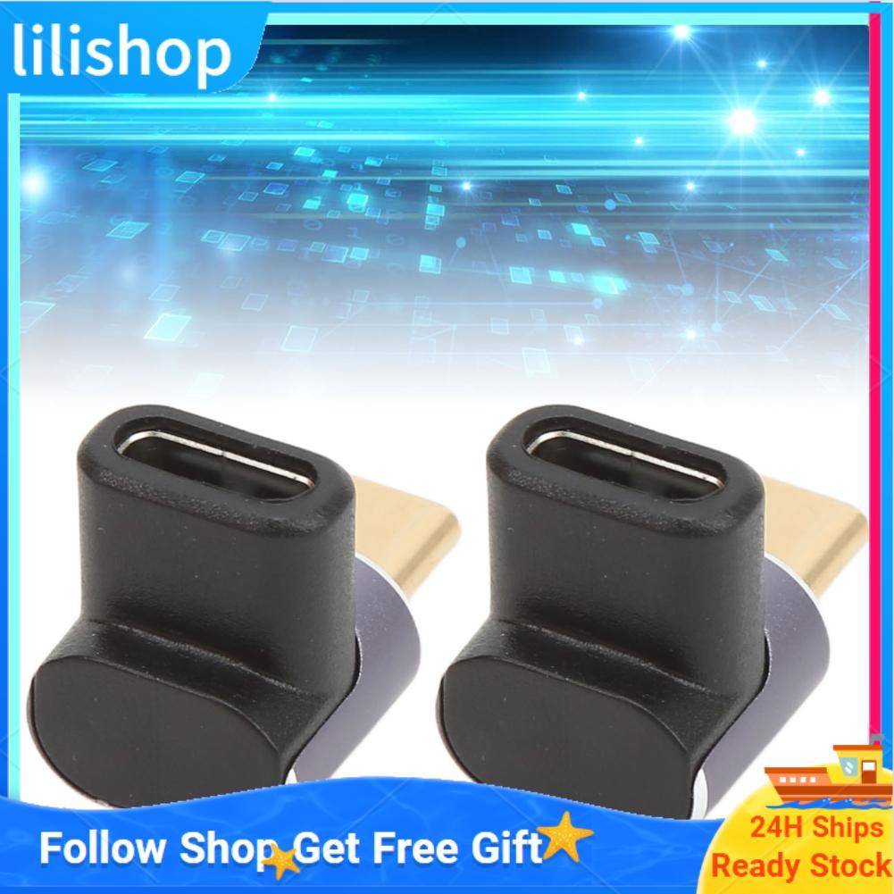Lilishop อะแดปเตอร์ USB C 90 องศา Usbc ถึง 7680x4320 ชายหญิง Mini ขนาด 40Gbps อลูมิเนียมสำหรับธุรกิจ