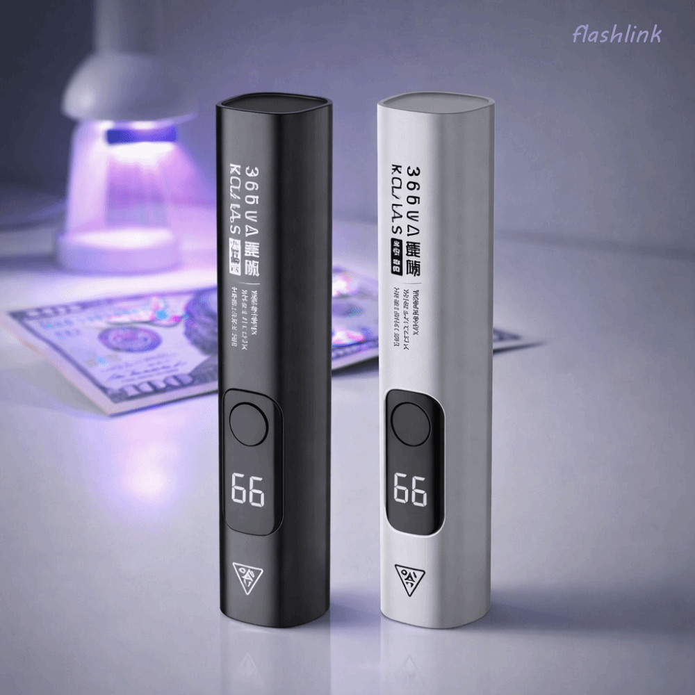 FLASHLI ไฟฉาย UV, 365nm USB ชาร์จ Ultra Violet BlackLight, Professional อัจฉริยะดิจิตอลจอแสดงผล LED Fast Curing เครื่องเป่าเล็บปากกาเล็บ Art
